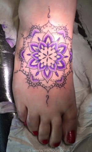 Black and Purple Tattoo Mandala by inkhaus.co.uk