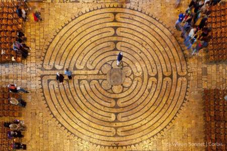 Labyrinth in the Cathedral of Our Lady of Chartres in France