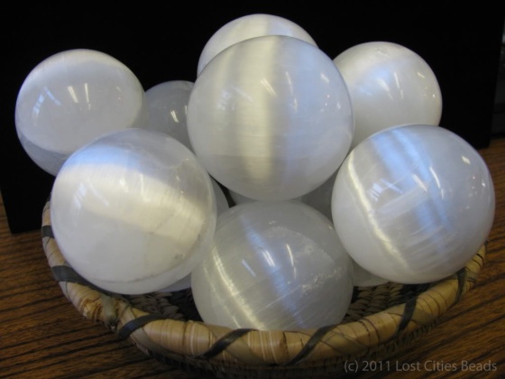 Selenite Sphere - photo by Lost Cities Beads