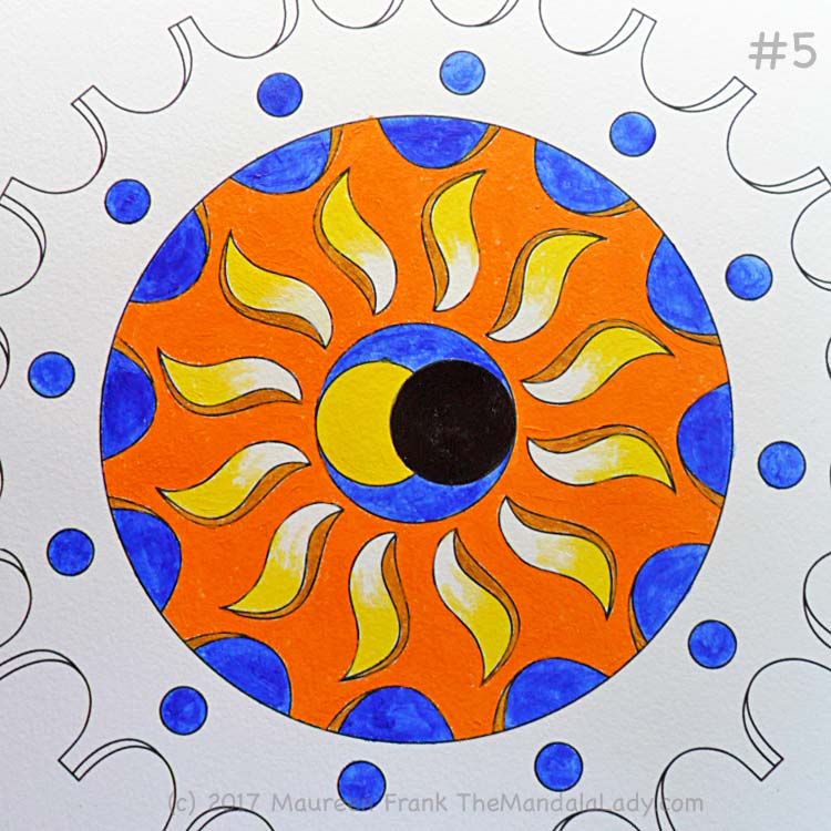 The Eclipse Version 2: 5 - paint the orange gear wheel with cadmium orange and yellow ochre (shadow)