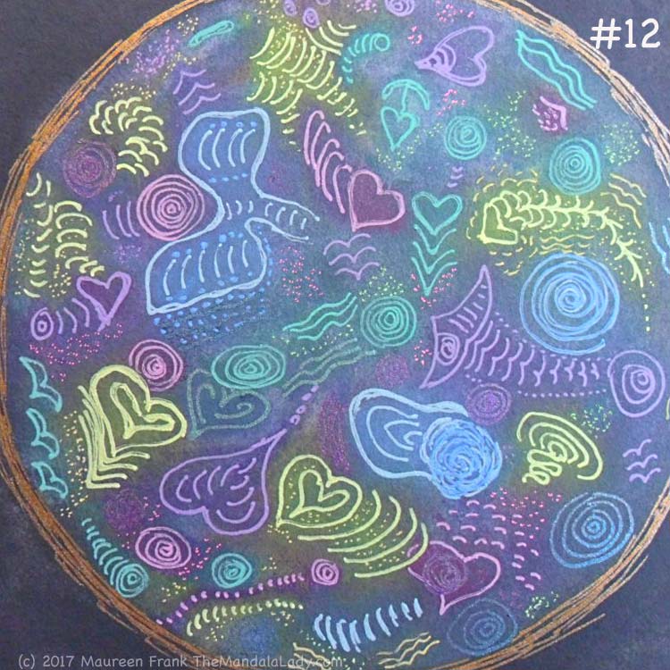 Cosmic Spirals: 12 - add more gel pen details in variety of colors